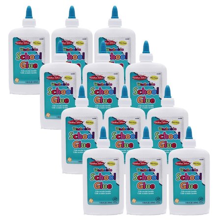 CHARLES LEONARD Economy Washable School Glue, 8 oz. Bottles, 12PK 46008